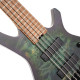 Cort Space5-SDG with bag elektromos basszusgitár, 5 húros, Bartolini hangszedők, fej nélküli, csillagpor zöld