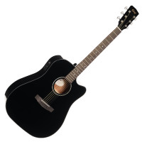Cort Earth60CE-BK akusztikus gitár elektronikával, cutaway, fekete