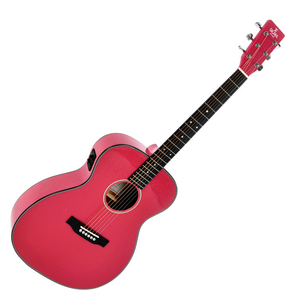 Sigma 000M-1E-MFP akusztikus gitár elektronikával, Metál Pink
