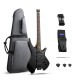 Donner HLX-500-BK elektromos gitár, fej nélküli, fekete