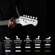 Donner DST-WH Kit Seeker Deluxe elektromos gitár szett erősítővel, fehér