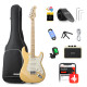 Donner DST-VY Kit Seeker Deluxe elektromos gitár szett erősítővel, vintage sárga Donner DST-VY Kit Seeker Deluxe elektromos gitár szett erősítővel, vintage sárga